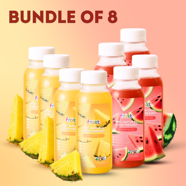 Frozt Cold-Pressed juice Bundle (Frozen) - 4 Watermelon, 4 Pineapple