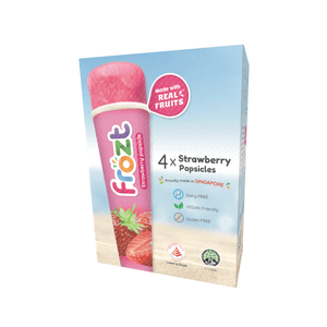 Frozt Retail Pack of 4 | Multi Packs | Healthy ice strawberry fruit popsicles (ice cream alternatives) : gluten-free, halal, dairy-free, and vegan-friendly options available.