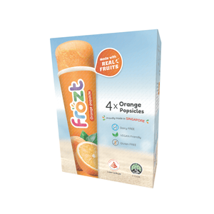Frozt Retail Pack of 4 | Multi Packs | Healthy ice orange fruit popsicles (ice cream alternatives) : gluten-free, halal, dairy-free, and vegan-friendly options available.