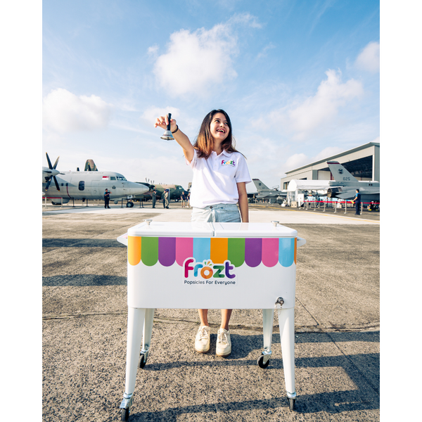 Frozt ice popsicles (ice cream alternative) rainbow cart for parties and events.