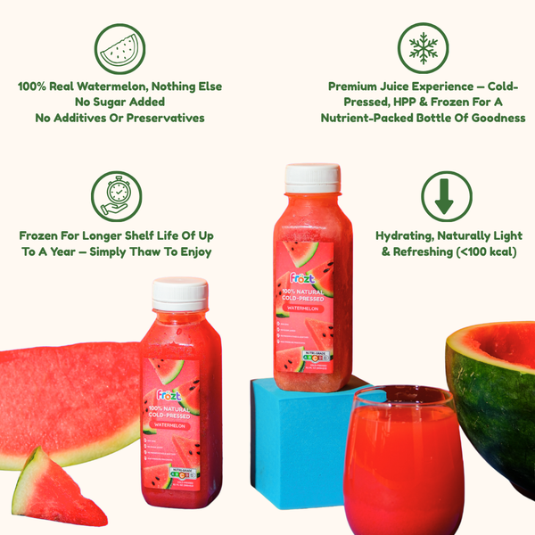 Frozt Cold-Pressed Juice Bundle (Frozen) – 2 Watermelon, 2 Pineapple