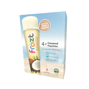 Frozt Retail Pack of 4 | Multi Packs | Healthy ice coconut fruit popsicles (ice cream alternatives) : gluten-free, halal, dairy-free, and vegan-friendly options available.