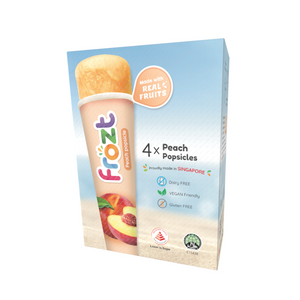 Frozt Retail Pack of 4 | Multi Packs | Healthy ice peach fruit popsicles (ice cream alternatives) : gluten-free, halal, dairy-free, and vegan-friendly options available.