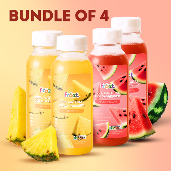 Frozt Cold-Pressed Juice Bundle (Frozen) – 2 Watermelon, 2 Pineapple
