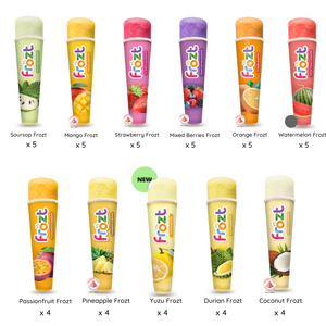 Assorted bundle of popsicles with popular flavors and a healthier choice option on a beige background.