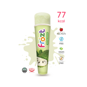 Healthy ice soursop fruit popsicles (ice cream alternatives) : gluten-free, halal, dairy-free, and vegan-friendly options available.